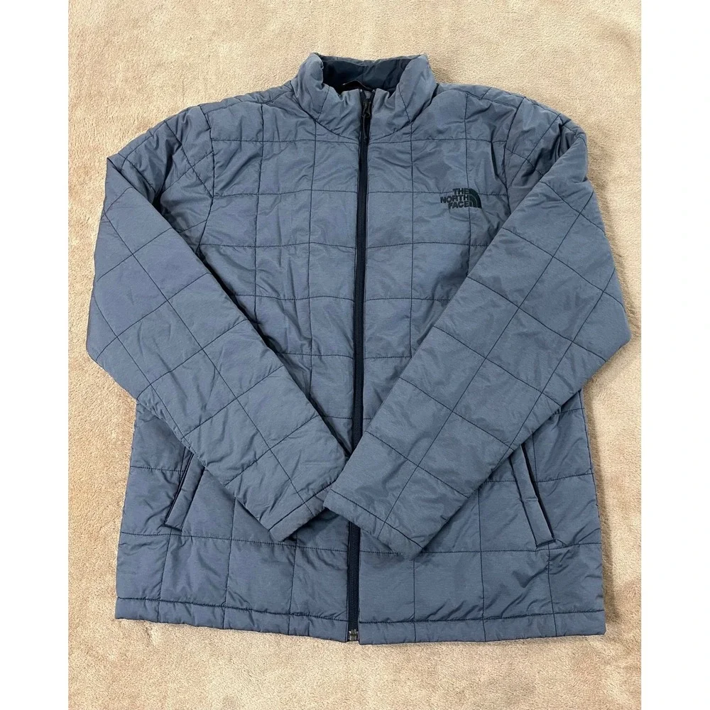 The North Face Junction Insulated Jacket Men's M Gray Mock Neck Long Sleeve EUC